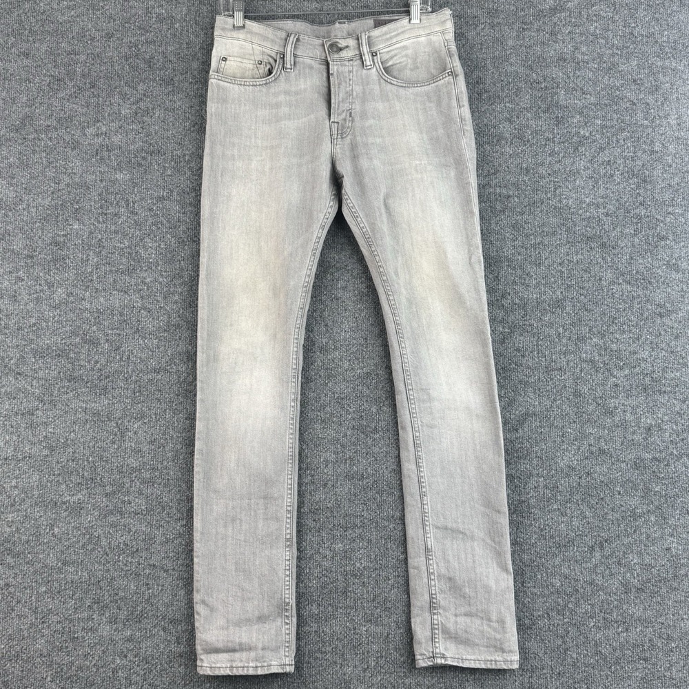 AllSaints Cigarette Jeans Mens 30x32 Gray Slim Tapered Button Fly Stretch Denim